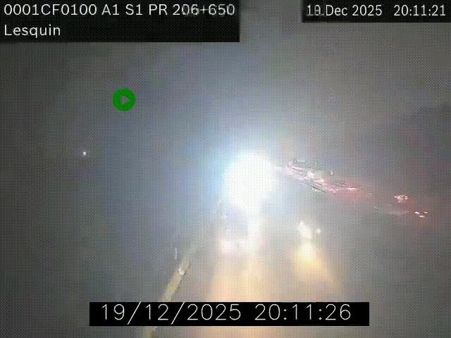 Webcam autoroute A1 à hauteur de Lesquin. Vue orientée vers Lille