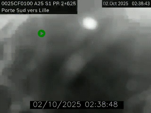 Webcam autoroute A25 sur le périphérique de Lille à hauteur de Lille-Sud et la sortie 3 Faches-Thumesnil. Vue orientée vers Lille-Centre.