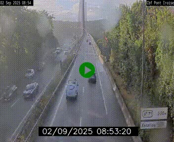 Webcam sur la N165 après le Pont de l'Iroise, à l'entrée de Brest