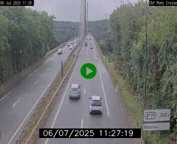Webcam sur la N165 après le Pont de l'Iroise, à l'entrée de Brest