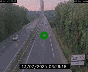 Webcam sur la N165 après le Pont de l'Iroise, à l'entrée de Brest