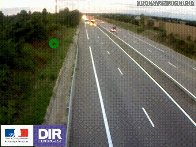 Webcam sur le contournement de Valence, sur la Nationale 7, à la jonction avec la N532, caméra orientée vers Grenoble
