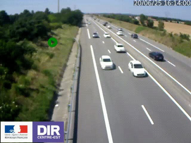 Webcam sur le contournement de Valence, sur la Nationale 7, à la jonction avec la N532, caméra orientée vers Grenoble