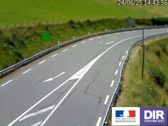 Webcam sur le col Pin Bouchain, vue orientée vers Roanne, en provenance de Lyon sur la nationale 7 (N7)