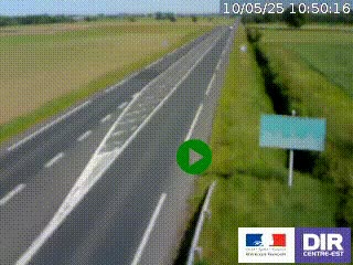 Webcam routière sur la RN7 à hauteur de Toulon-sur-Allier, entre Moulins et Vichy