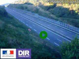 Webcam au niveau du col de Bois Clair à hauteur de Cluny sur la N79. Vue orientée vers Mâcon