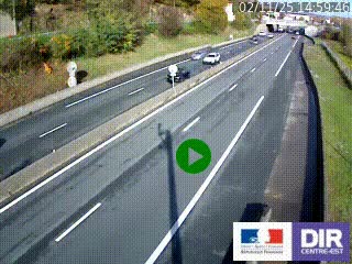 Caméra autoroutière sur l'A47 à hauteur de Givors, a proximité de Lyon. La webcam est orientée vers Lyon