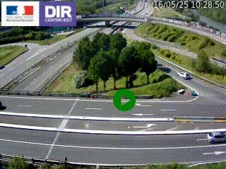 Webcam traffic à Grenoble-sud sur l'autoroute A480. Vue orientée vers l'entrée et la sortie de Grenoble