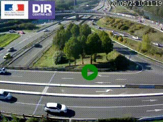 Webcam traffic à Grenoble-sud sur l'autoroute A480. Vue orientée vers l'entrée et la sortie de Grenoble