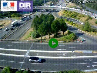 Webcam traffic à Grenoble-sud sur l'autoroute A480. Vue orientée vers l'entrée et la sortie de Grenoble