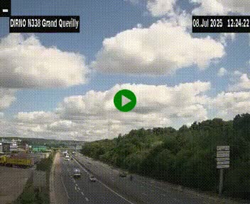 Webcam routière sur N338 à hauteur de Grand-Quevilly en périphérie de Rouen. Vue orientée vers Rouen