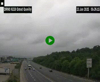 Webcam routière sur N338 à hauteur de Grand-Quevilly en périphérie de Rouen. Vue orientée vers Rouen