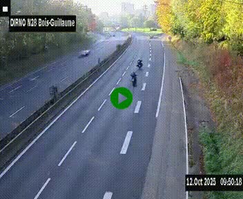 Webcam routière à hauteur de Bois-Guillaume en périphérie de Rouen. Vue orientée vers Rouen