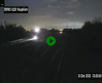 Webcam autoroute A150 à hauteur de La Vaupalière en périphérie de Rouen. Vue orientée vers Rouen