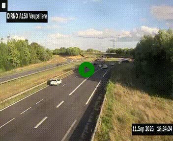 Webcam autoroute A150 à hauteur de La Vaupalière en périphérie de Rouen. Vue orientée vers Rouen