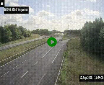 Webcam autoroute A150 à hauteur de La Vaupalière en périphérie de Rouen. Vue orientée vers Rouen
