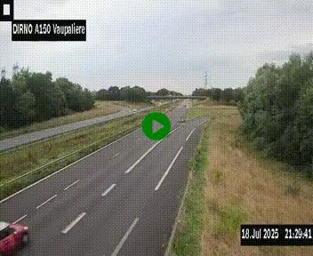 Webcam autoroute A150 à hauteur de La Vaupalière en périphérie de Rouen. Vue orientée vers Rouen