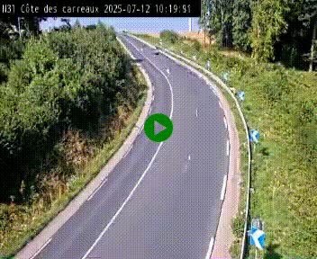 Webcam en haut de la Côte des Carreaux sur la N31 à Avesnes-en-Bray. Vue orientée vers Rouen