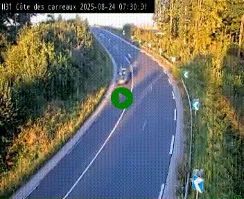 Webcam en haut de la Côte des Carreaux sur la N31 à Avesnes-en-Bray. Vue orientée vers Rouen