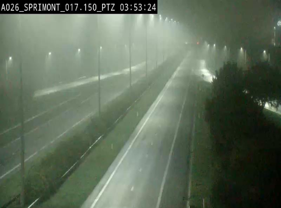 Webcam A26 (E25) à Sprimont, sur l'autoroute entre Liège et Arlon. Vue orientée vers le Luxembourg