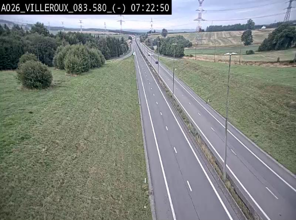 Webcam autoroute A26/E25 à hauteur de Vaux-sur-Sûre, à la jonction avec la N85 en direction de Liège - BK 83.6