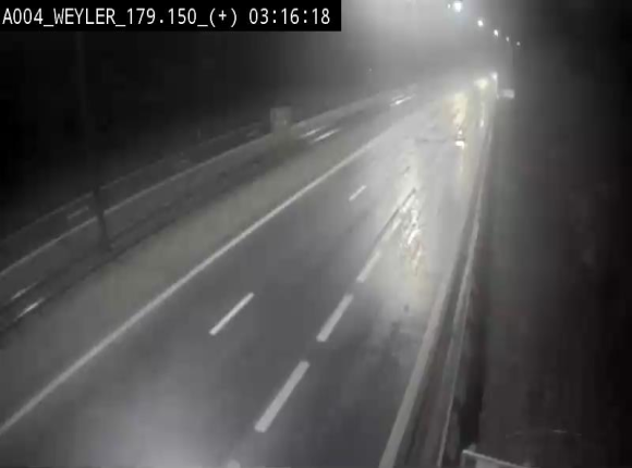 Webcam entre la sortie Arlon et la sortie Weyler sur l'E411. Vue orientée vers Luxembourg