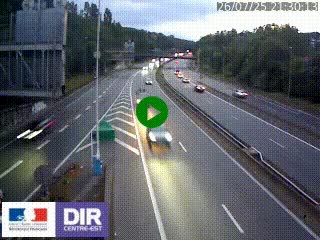 Caméra autoroute sur A6 - Valvert, près de Lyon, en direction de Paris, à hauteur de la sortie 36 Porte du Valvert