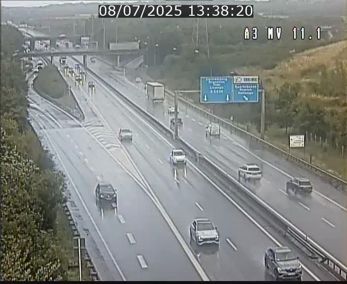 Traffic live webcam Luxembourg Croix de Bettembourg A3 - BK 11.1 - direction Luxembourg-ville