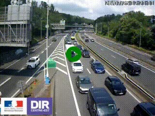 Caméra autoroute sur A6 - Valvert, près de Lyon, en direction de Paris, à hauteur de la sortie 36 Porte du Valvert