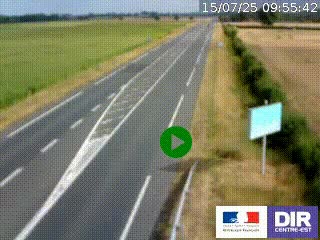 Webcam routière sur la RN7 à hauteur de Toulon-sur-Allier, entre Moulins et Vichy