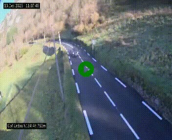 Webcam dans les Pyrénées Atlantique au niveau du col d'Urdos et du fort du Pourtalet sur la N134, en direction du Col et du tunnel du Somport, à 765 mètres d'altitude