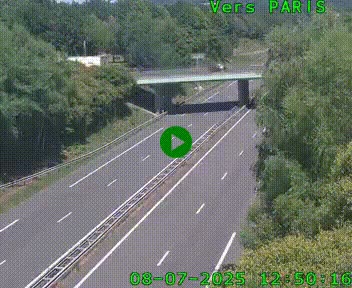 Caméra routière sur l'autoroute A20 au nord de Limoges, à la jonction avec la N520. Vue orientée vers Paris
