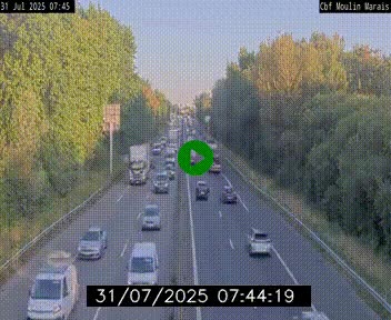 Webcam sur le périphérique de Nantes (N844) entre la Porte de Saint-Luce et la Porte d'Anjou, à l'est de la ville