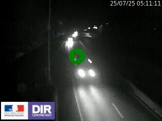 Caméra autoroute sur A6 - Valvert, près de Lyon, en direction de Paris, à hauteur de la sortie 36 Porte du Valvert