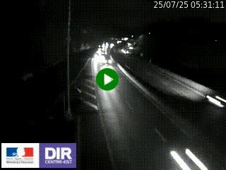 Caméra autoroute sur A6 - Valvert, près de Lyon, en direction de Paris, à hauteur de la sortie 36 Porte du Valvert