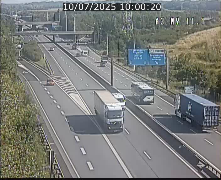 Traffic live webcam Luxembourg Croix de Bettembourg A3 - BK 11.1 - direction Luxembourg-ville