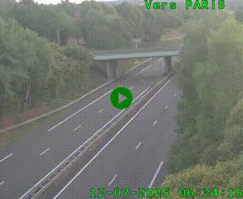 Caméra routière sur l'autoroute A20 au nord de Limoges, à la jonction avec la N520. Vue orientée vers Paris