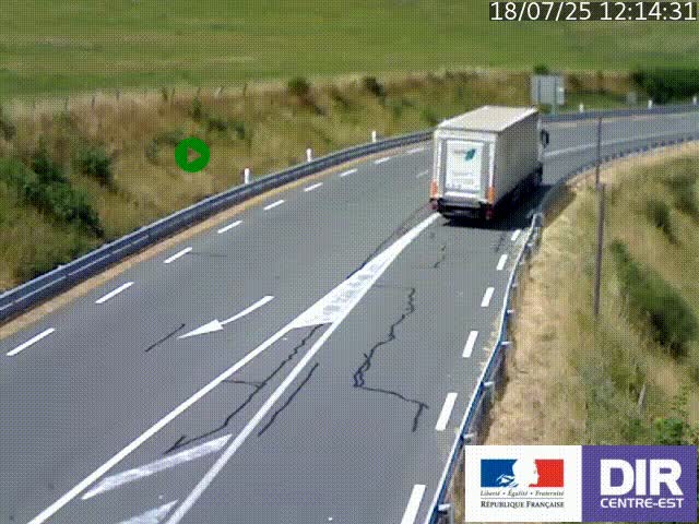Webcam sur le col Pin Bouchain, vue orientée vers Roanne, en provenance de Lyon sur la nationale 7 (N7)