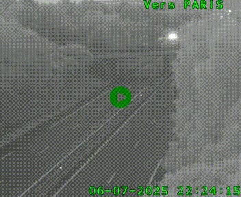 Caméra routière sur l'autoroute A20 au nord de Limoges, à la jonction avec la N520. Vue orientée vers Paris