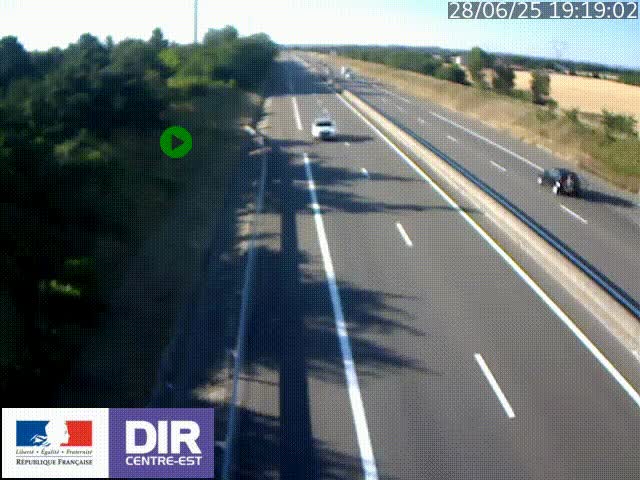 Webcam sur le contournement de Valence, sur la Nationale 7, à la jonction avec la N532, caméra orientée vers Grenoble