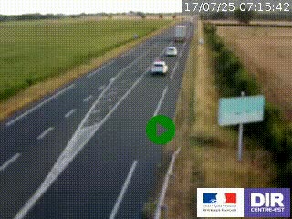 Webcam routière sur la RN7 à hauteur de Toulon-sur-Allier, entre Moulins et Vichy