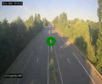Webcam routière à la fin de la N10, en périphérique ouest d'Angouleme, proche de la jonction avec l'A10