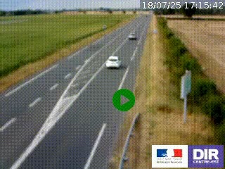 Webcam routière sur la RN7 à hauteur de Toulon-sur-Allier, entre Moulins et Vichy