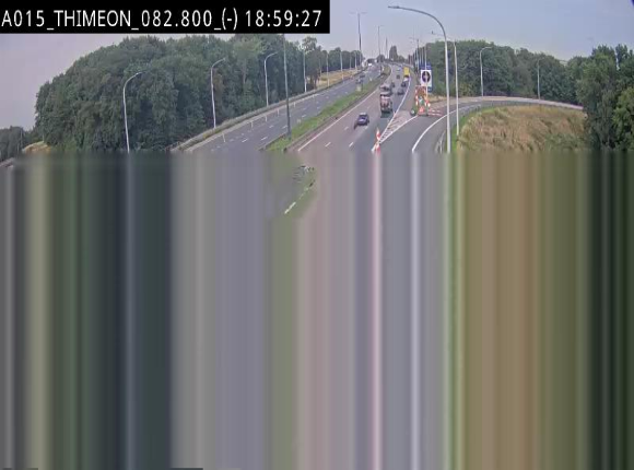 Caméra trafic Belgique - Thiméon - E42, jonction avec A54 (E420) direction La Louvière/Charleroi - BK 82.82