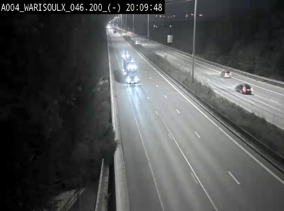 Webcam sur l'E411 à proximité de la jonction avec l'E42 à Warisoulx. Vue orientée vers le nord