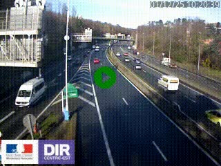 Caméra autoroute sur A6 - Valvert, près de Lyon, en direction de Paris, à hauteur de la sortie 36 Porte du Valvert