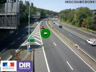 Caméra autoroute sur A6 - Valvert, près de Lyon, en direction de Paris, à hauteur de la sortie 36 Porte du Valvert