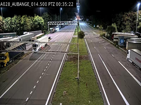 Webcam autoroute Belgique - Aubange - A28 direction Arlon - BK 14