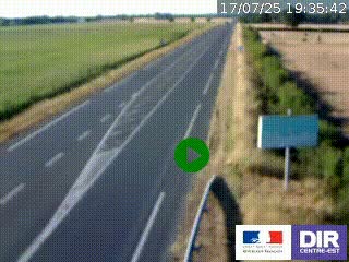 Webcam routière sur la RN7 à hauteur de Toulon-sur-Allier, entre Moulins et Vichy