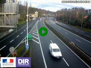 Caméra autoroute sur A6 - Valvert, près de Lyon, en direction de Paris, à hauteur de la sortie 36 Porte du Valvert